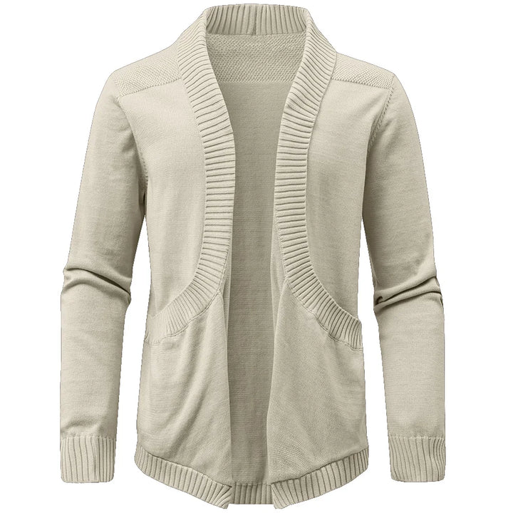 Classic V-Neck Solid Color Knit Cardigan