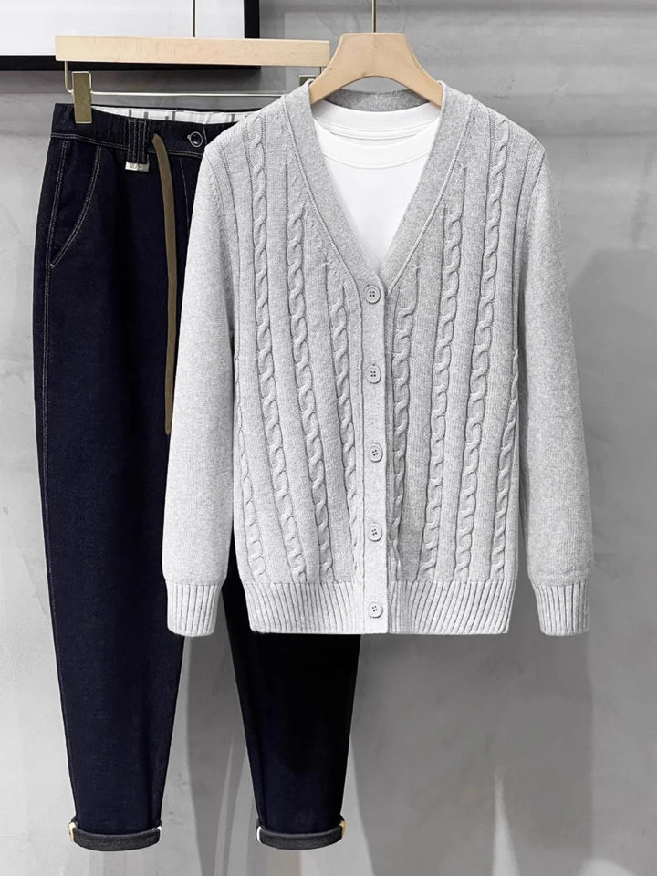 American Style V-Neck Knitted Sweater