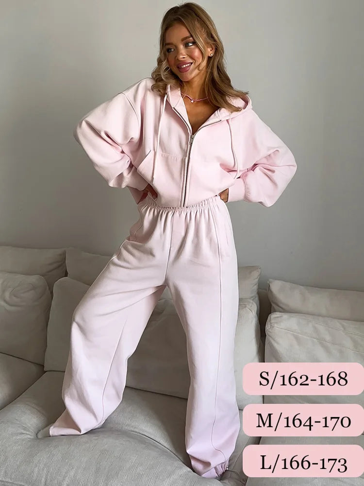 Zipper Hoodie and Sweatpants set