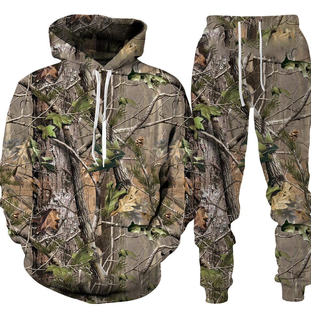 3D Camouflage Hoodie Pants Set