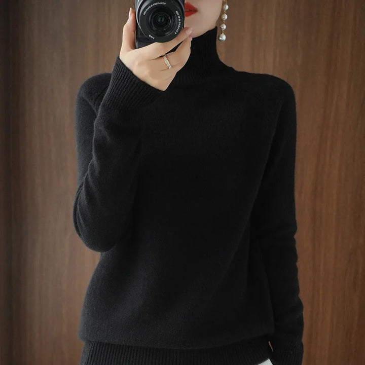 Essential Cashmere Merino Wool Mock Neck Sweater