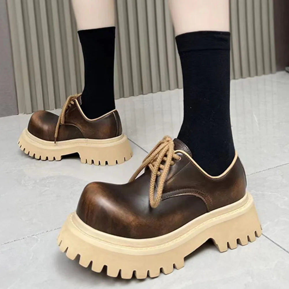 Authentic Leather Chunky Platform Footwear