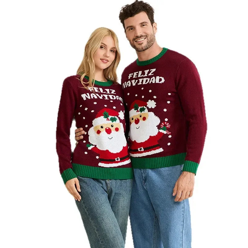 Knitted Santa Claus Design Family Christmas Sweaters