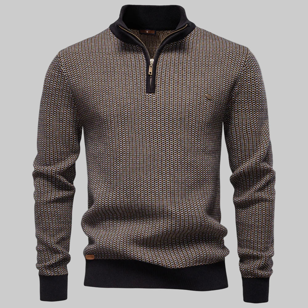 Thickened Cotton Blend Mock Neck Sweater