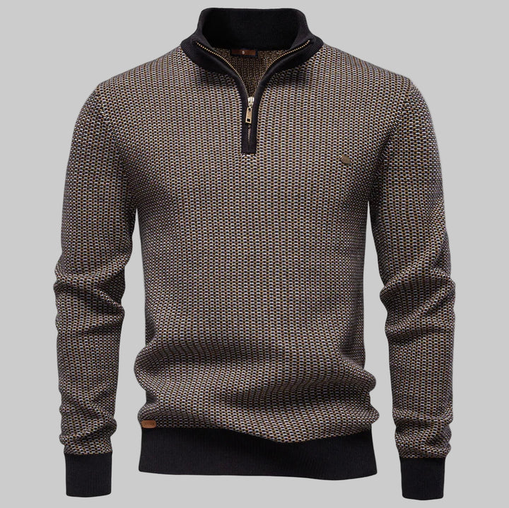 Thickened Cotton Blend Mock Neck Sweater