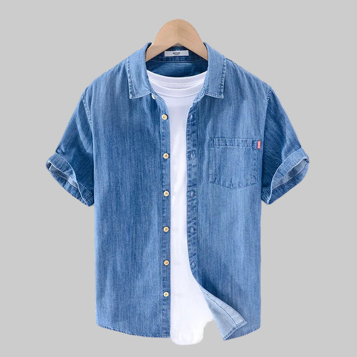Single Pocket Casual Denim Shirt