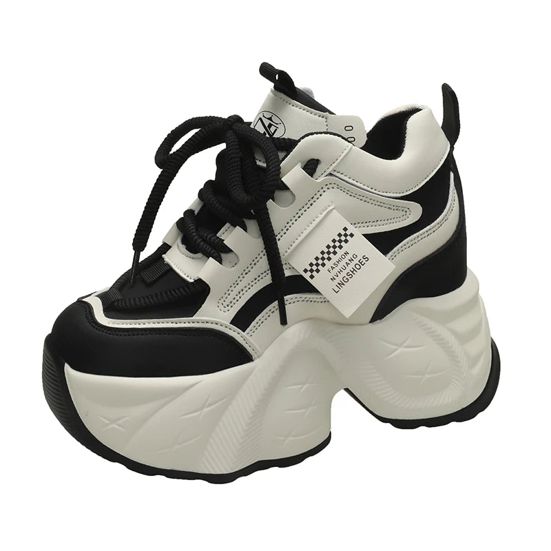 10CM High Platform Lace-Up Chunky Sneakers