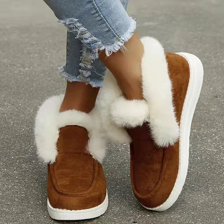 Plush Fur Slip-On Ankle Winter Footwear