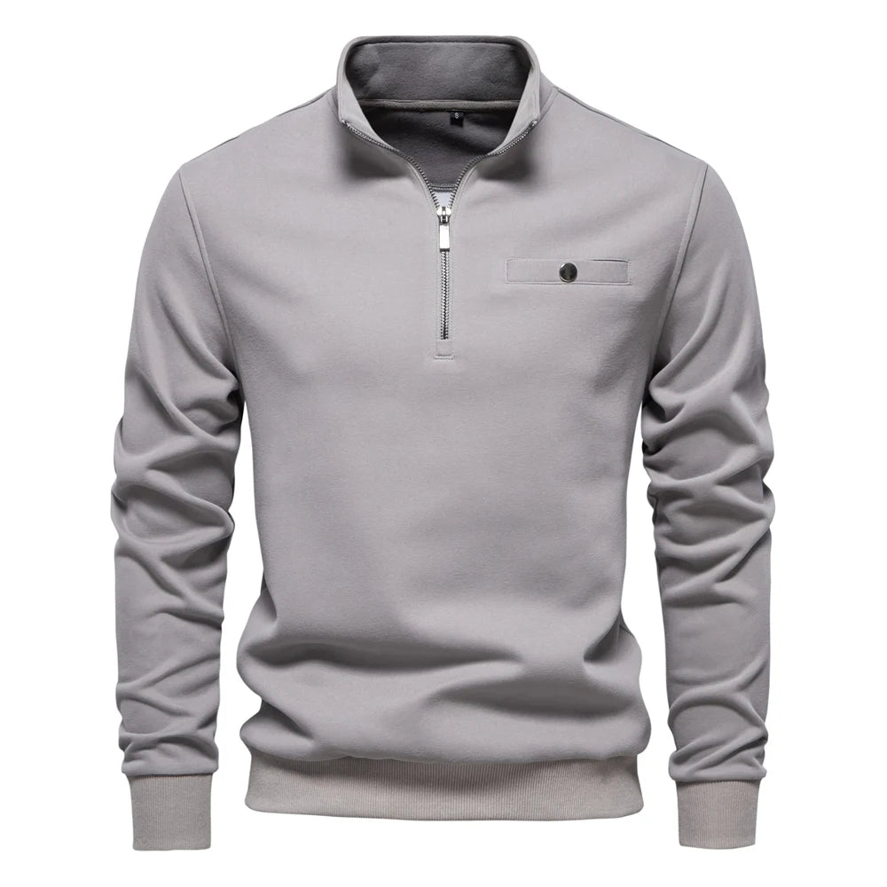 Lightweight Mock Neck Quarter-Zip Sweatshirt