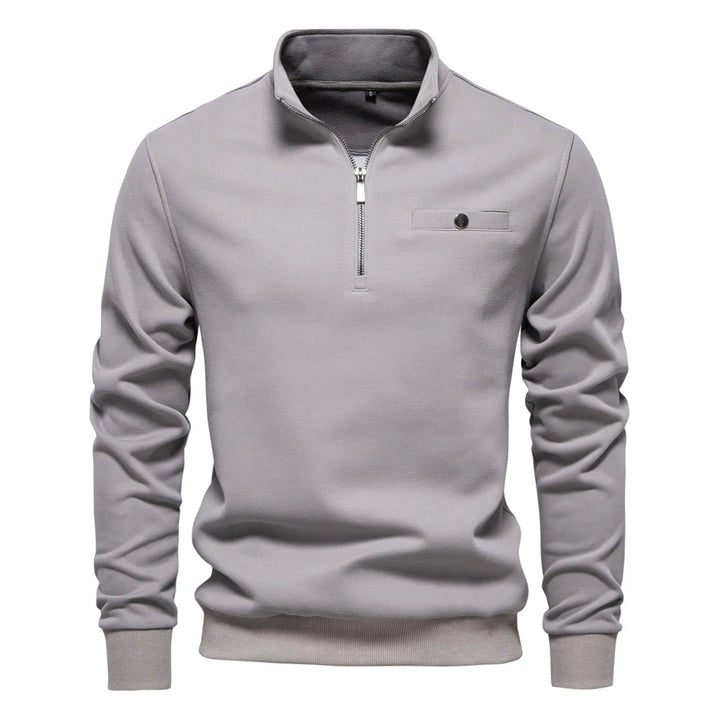 Lightweight Mock Neck Quarter-Zip Sweatshirt