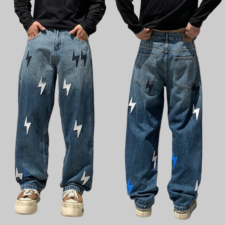 Lightning Gradient Wide-Leg Jeans