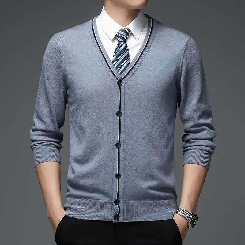 Long Sleeve V-Neck Knitted Thin Winter Sweater