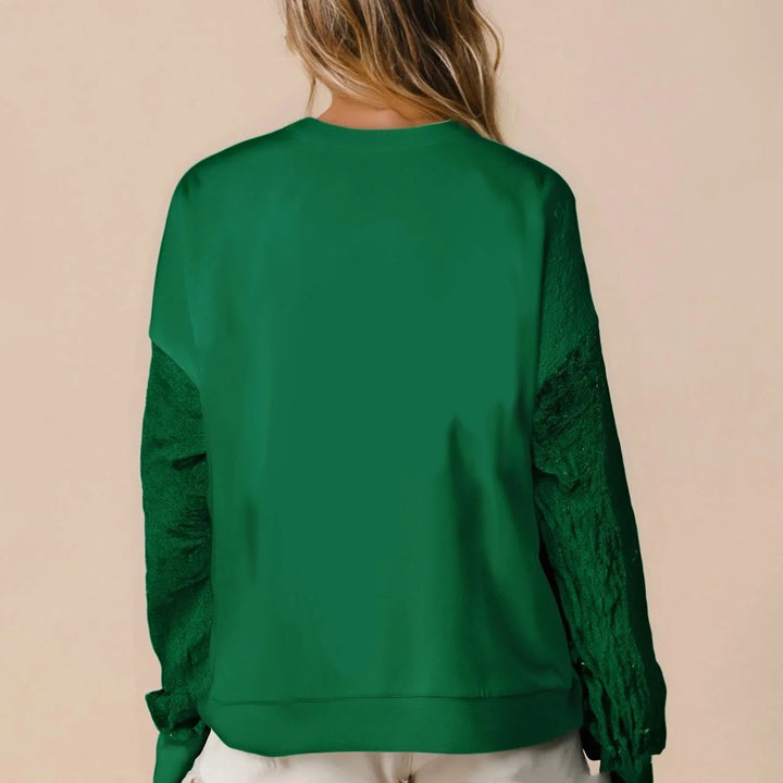 Sequins Letter Embroidery Xmas Sweater