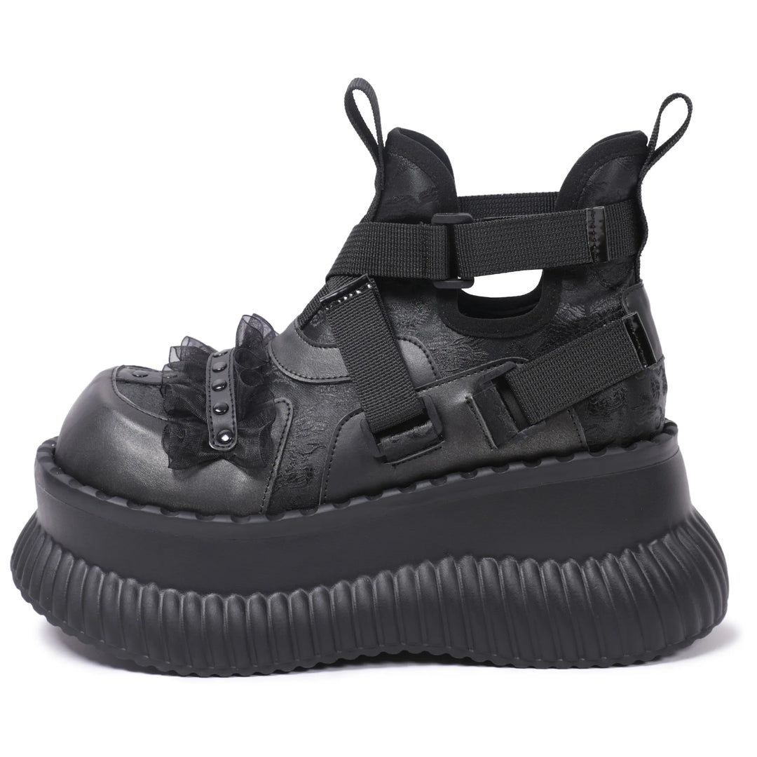 Dark Chunky Sole High-Top Boots