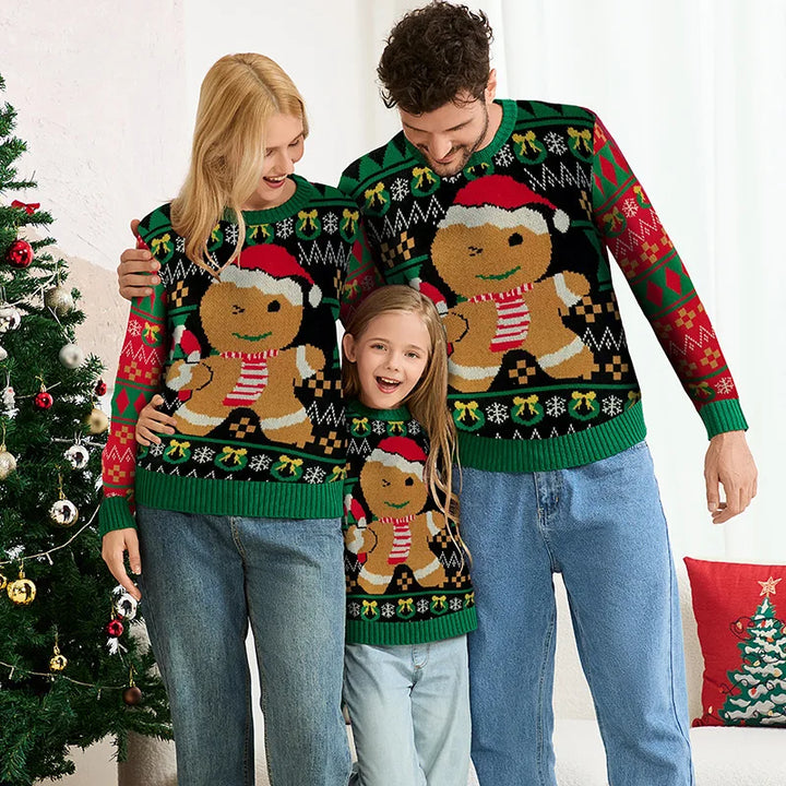Gingerbread Family Matching Christmas Sweaters