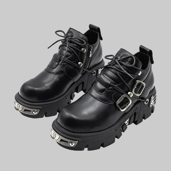 Dark Punk Gothic Rock Leather Shoes