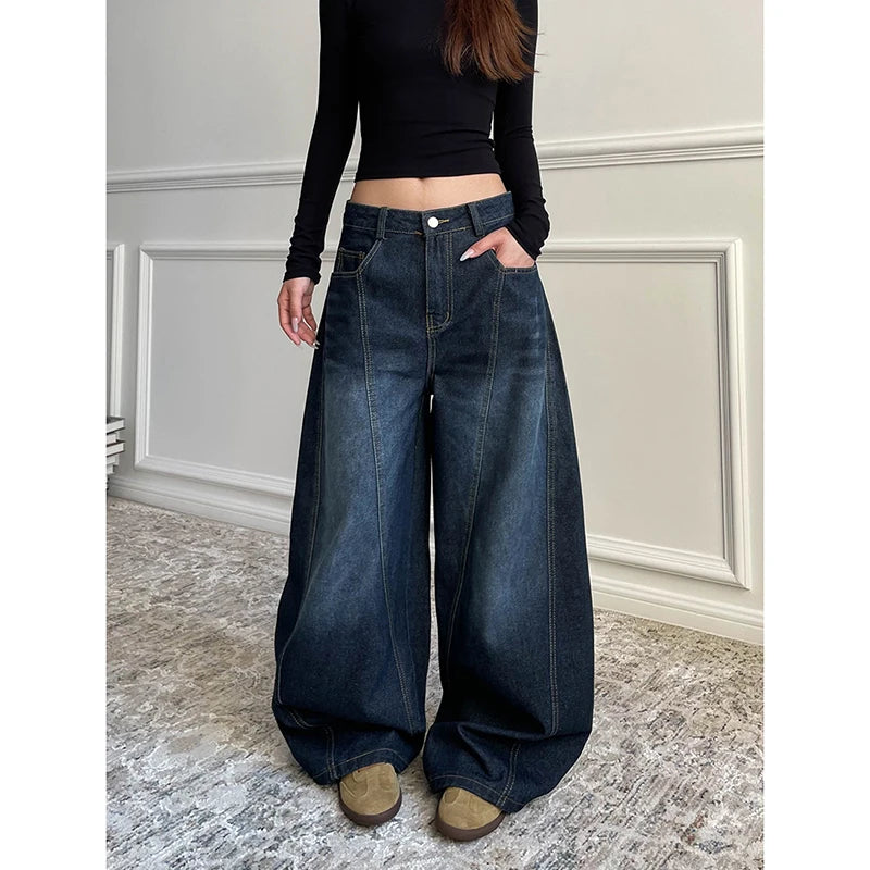 Retro Y2K Wide Leg Baggy Denim Jeans