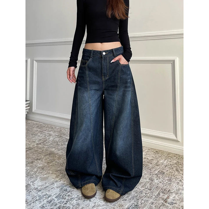 Retro Y2K Wide Leg Baggy Denim Jeans