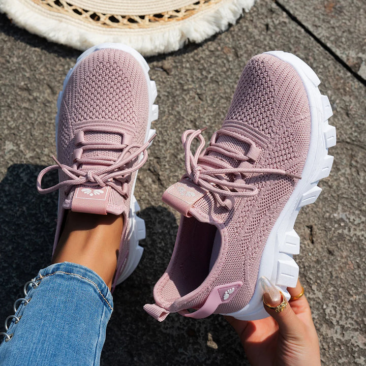 Lightweight Mesh Platform Sneakers