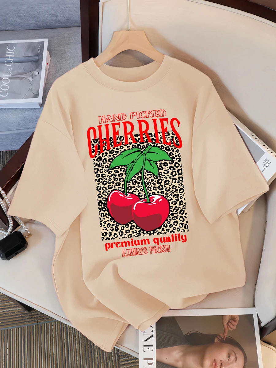 Freshly Handpicked Cherry Print T-Shirt