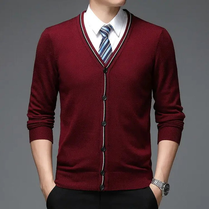Long Sleeve V-Neck Knitted Thin Winter Sweater