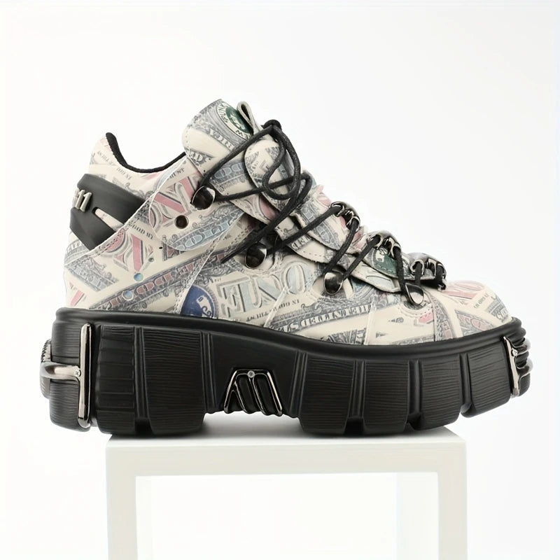 Gothic Edge: Women’s Chunky Platform Sneakers