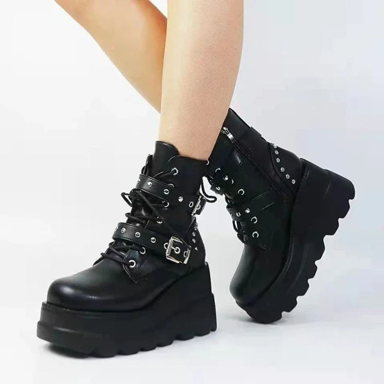 Bold Gothic Platform Super High Heel Y2K Shoes