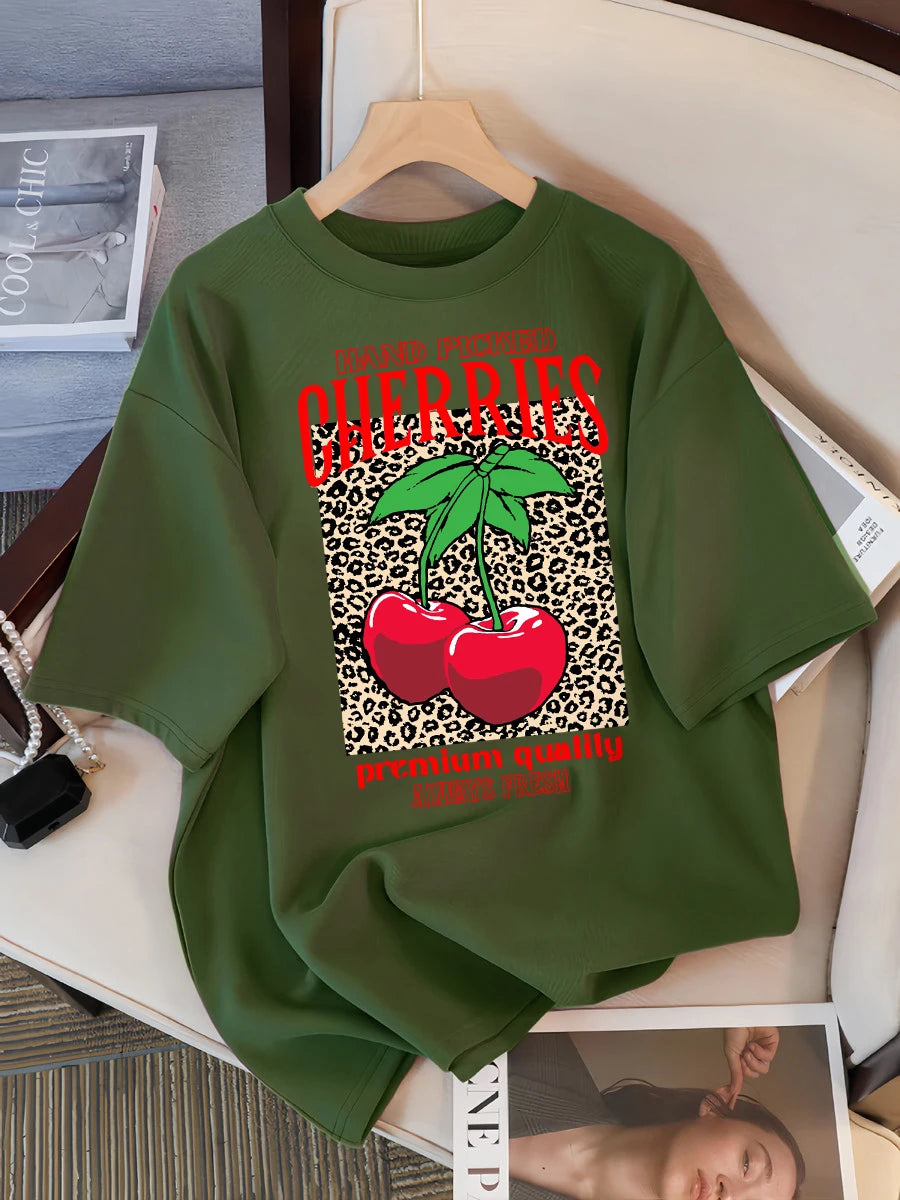 Freshly Handpicked Cherry Print T-Shirt