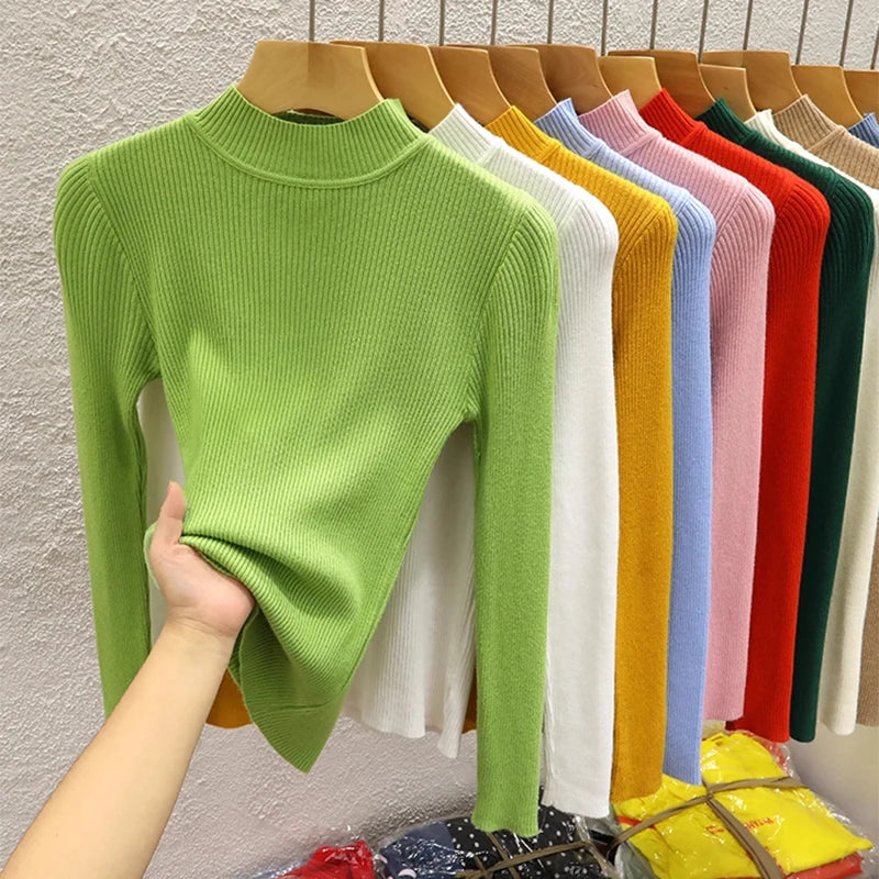 Classic Mock-Neck Pullover Sweater