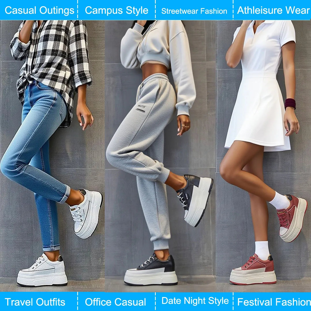 Cow Suede Platform Wedge Sneakers