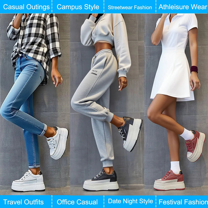 Cow Suede Platform Wedge Sneakers