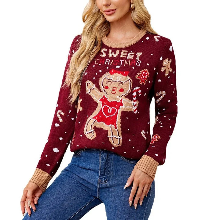 Gingerbread Man Pattern Christmas Sweater