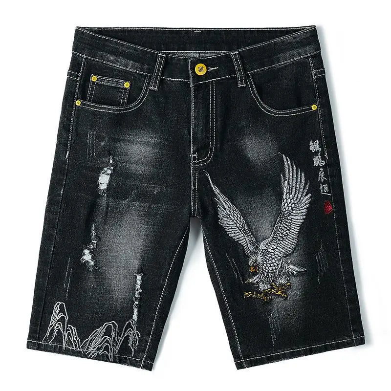 Classic Embroidered Denim Shorts