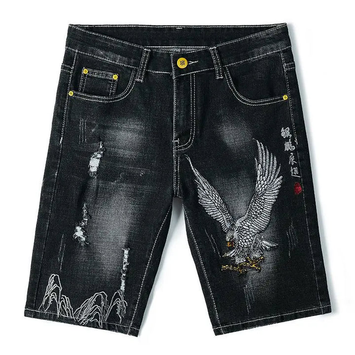 Classic Embroidered Denim Shorts