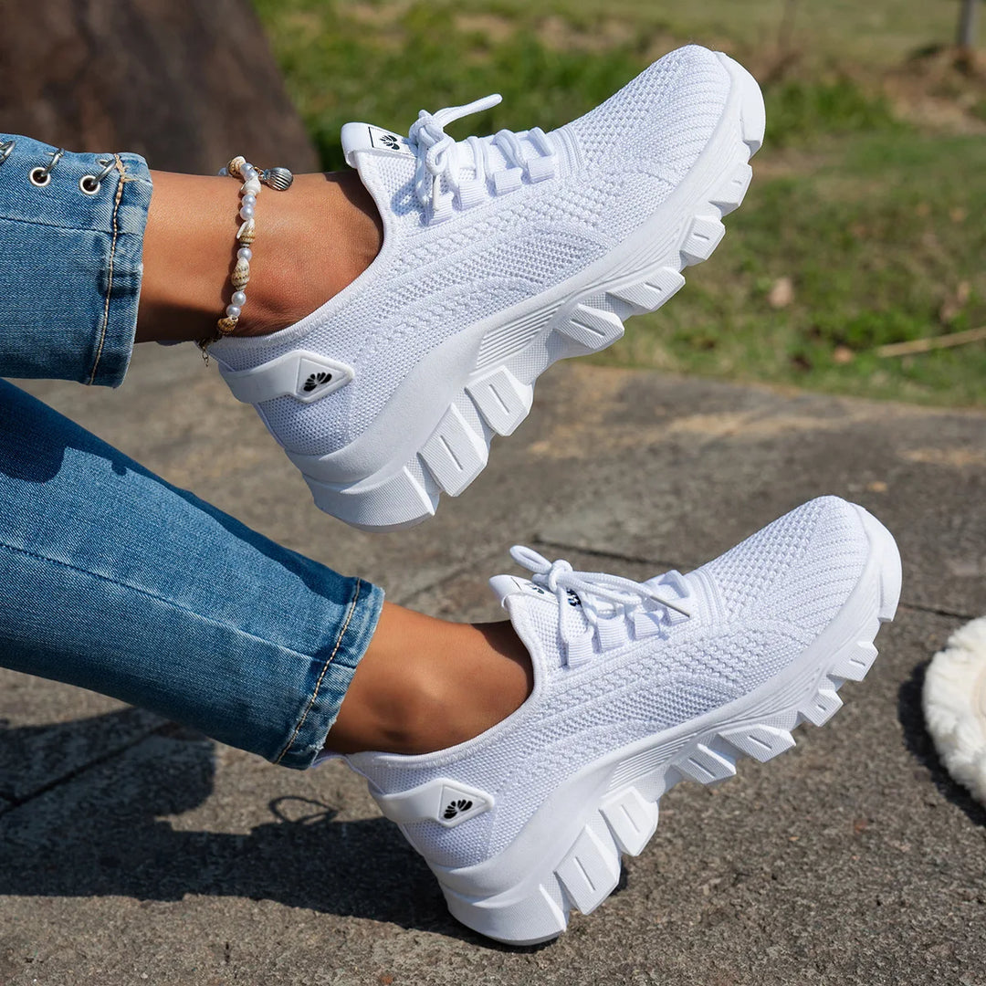 Lightweight Mesh Platform Sneakers