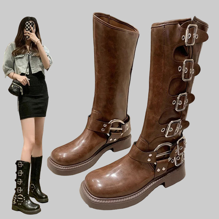 Sexy Luxury Designer Square Toe Winter Boots