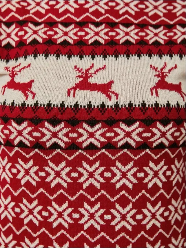 Jacquard Knit Pullover Christmas Sweater