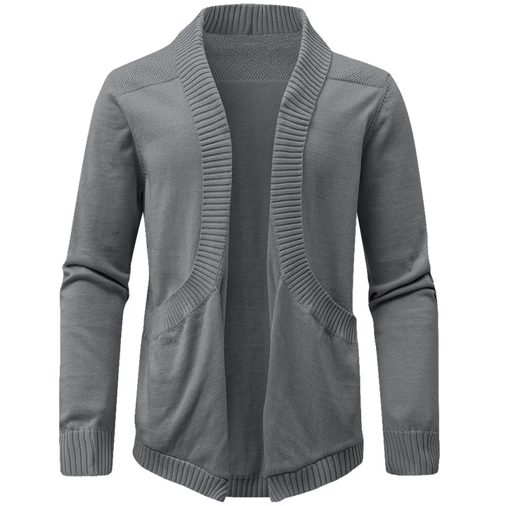Classic V-Neck Solid Color Knit Cardigan