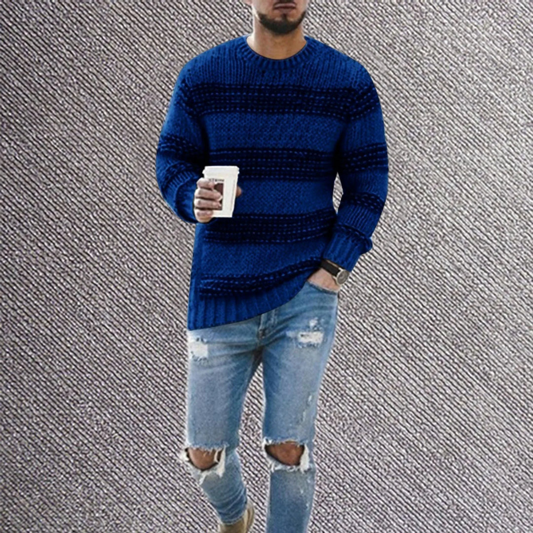 Striped Knitted Long Sleeve Sweater