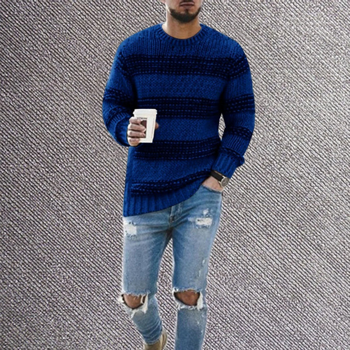 Striped Knitted Long Sleeve Sweater