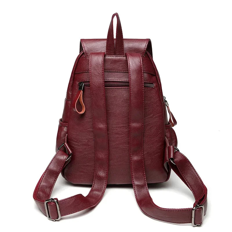 Large Capacity PU Leather Backpack