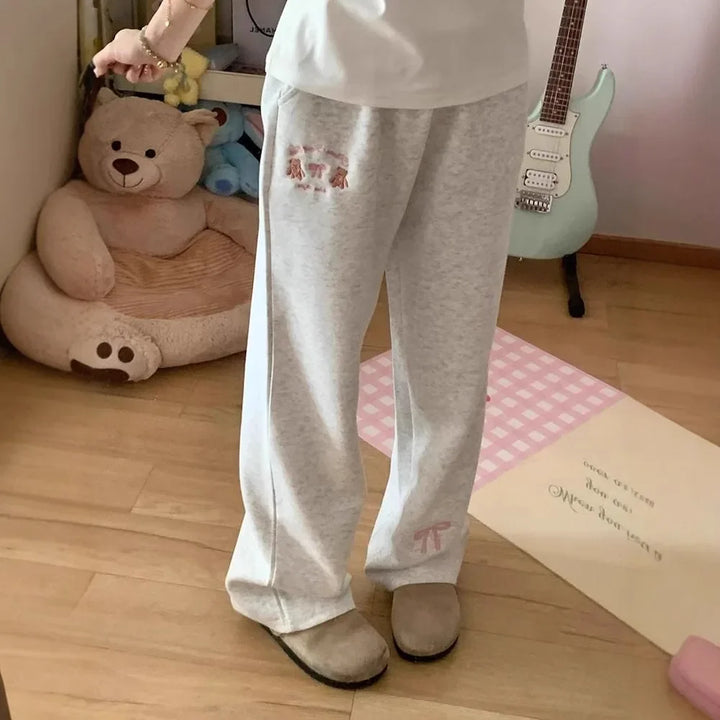 Cartoon Casual Loose-Fit Wide-Leg Sweatpants