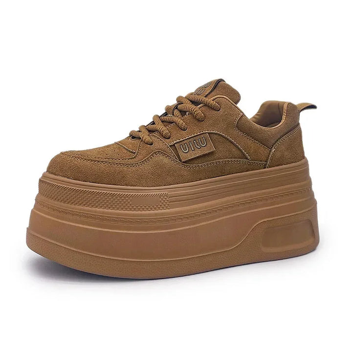 Retro Matte Leather Chunky Sneakers