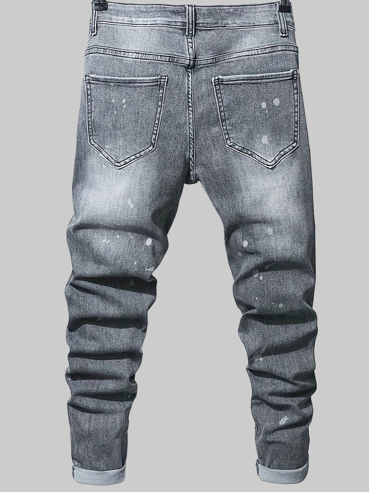 Skinny Ripped Long Denim Jeans