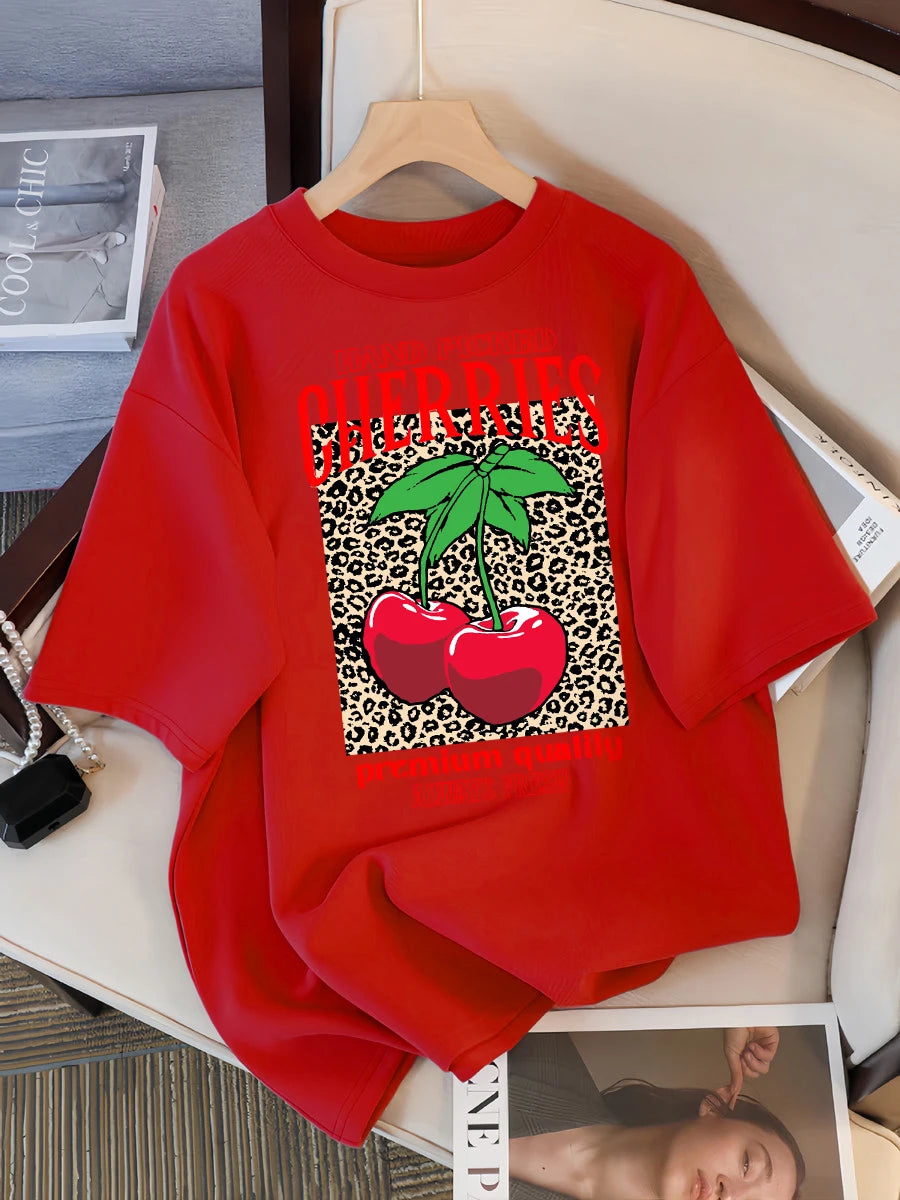 Freshly Handpicked Cherry Print T-Shirt