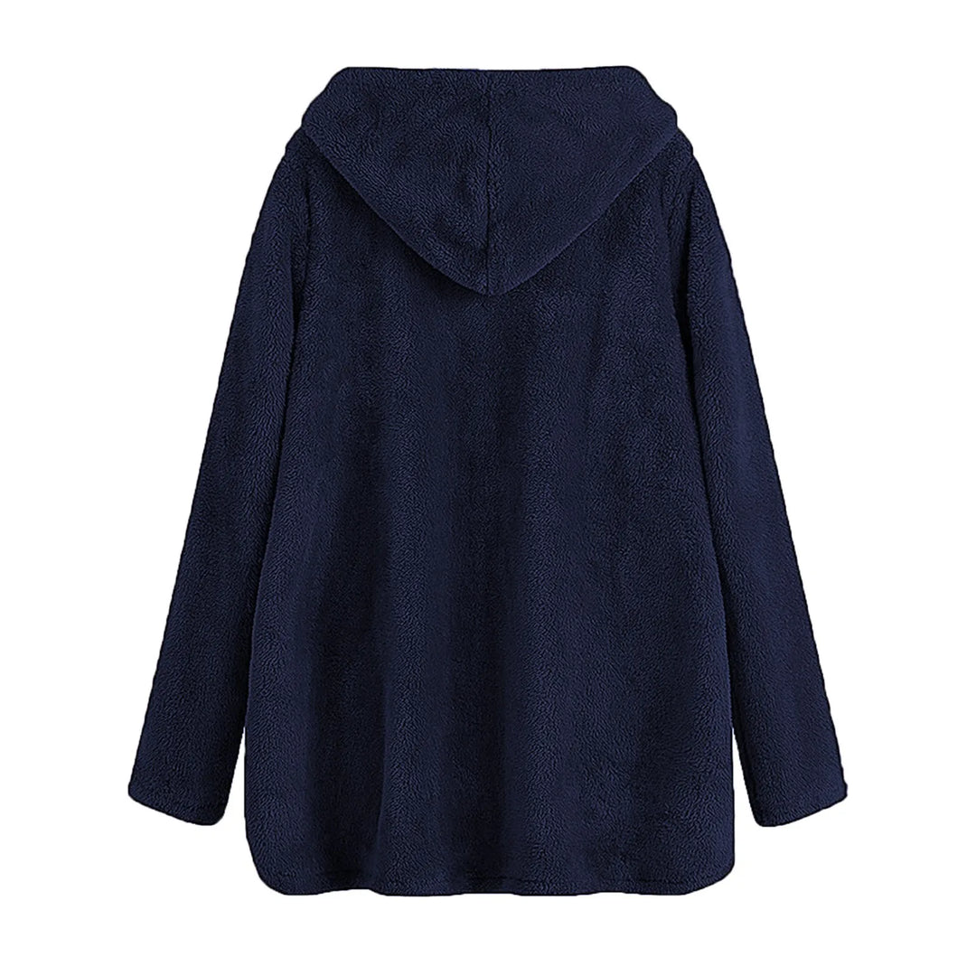 Cotton Double Fleece Loose Fit Hooded Coat