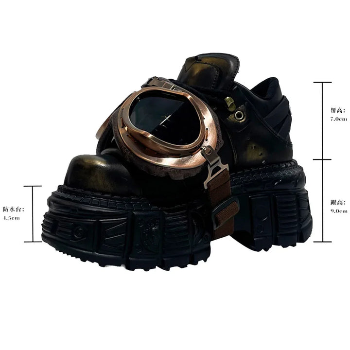 Metal Rivet Punk Motorcycle Boots
