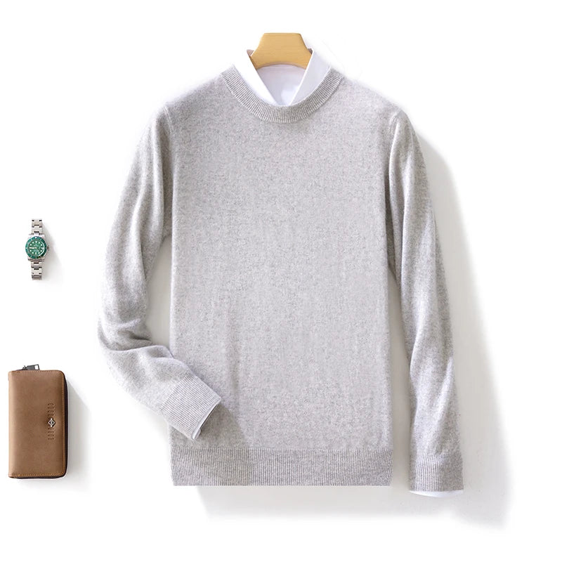 100% Pure Cashmere Thick Winter Crewneck Sweater