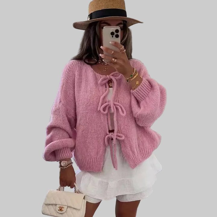 Chic Solid Color Knitted Cardigan Sweater