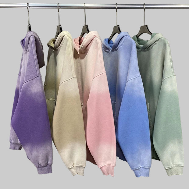 Unisex Retro Tie-Dye Two-Piece Hooded Set